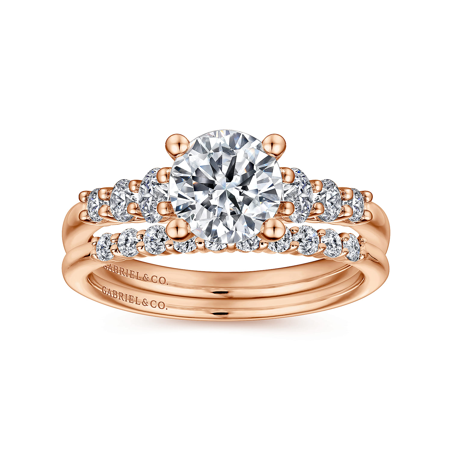 14K Rose Gold Matching Wedding Band - 0.2 ct - Shot 4