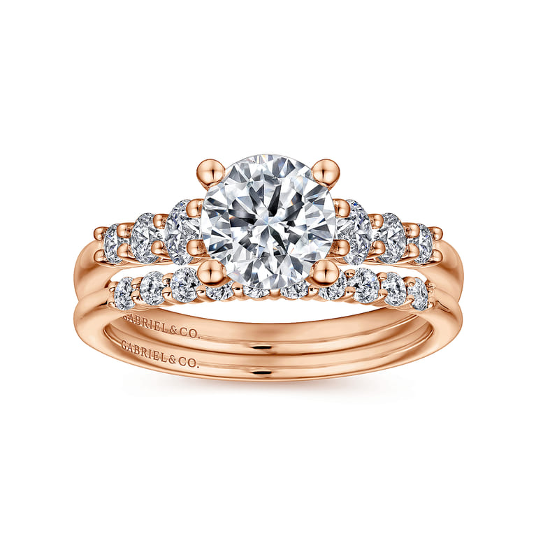 14K Rose Gold Matching Wedding Band - 0.2 ct - Shot 4