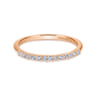 14K Rose Gold Matching Wedding Band - 0.15 ct
