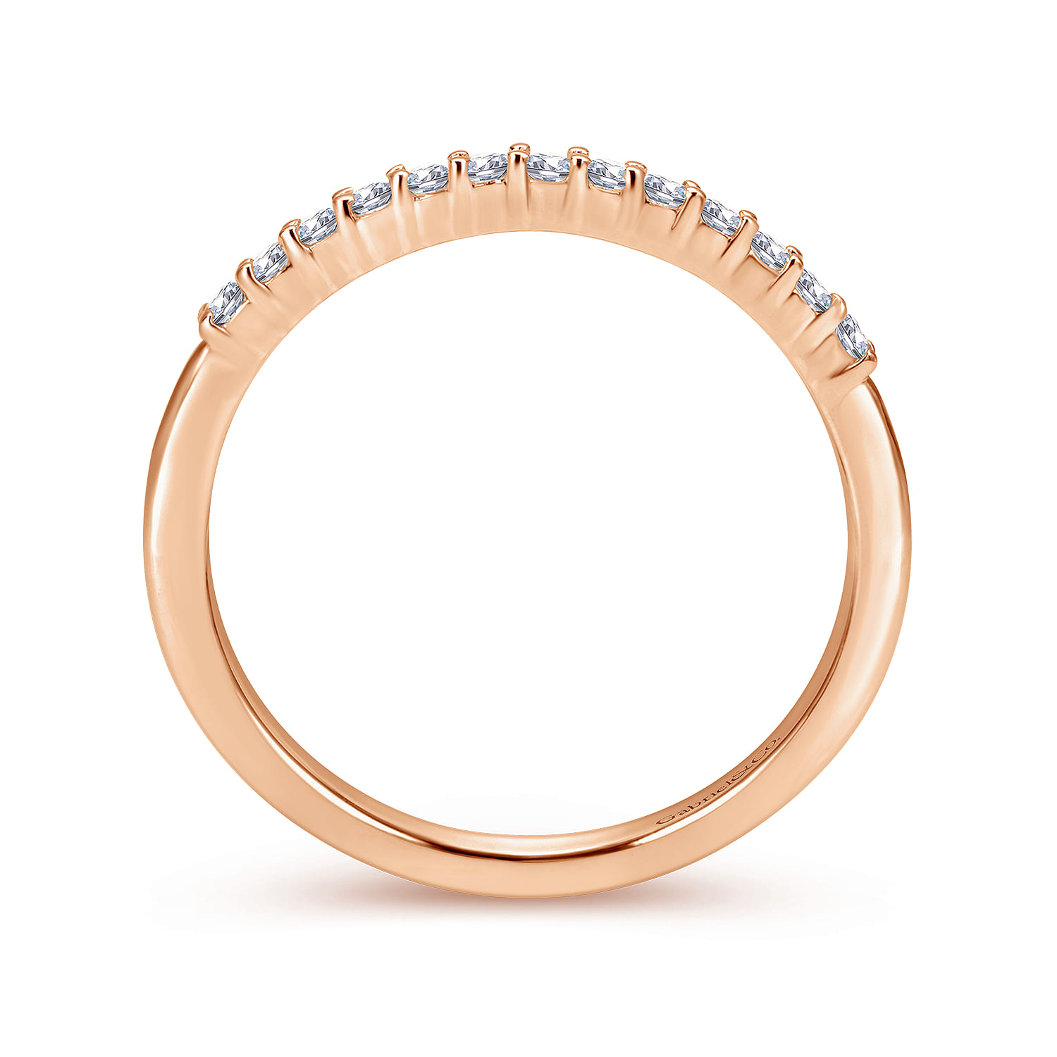 14K Rose Gold Matching Wedding Band - 0.15 ct - Shot 2