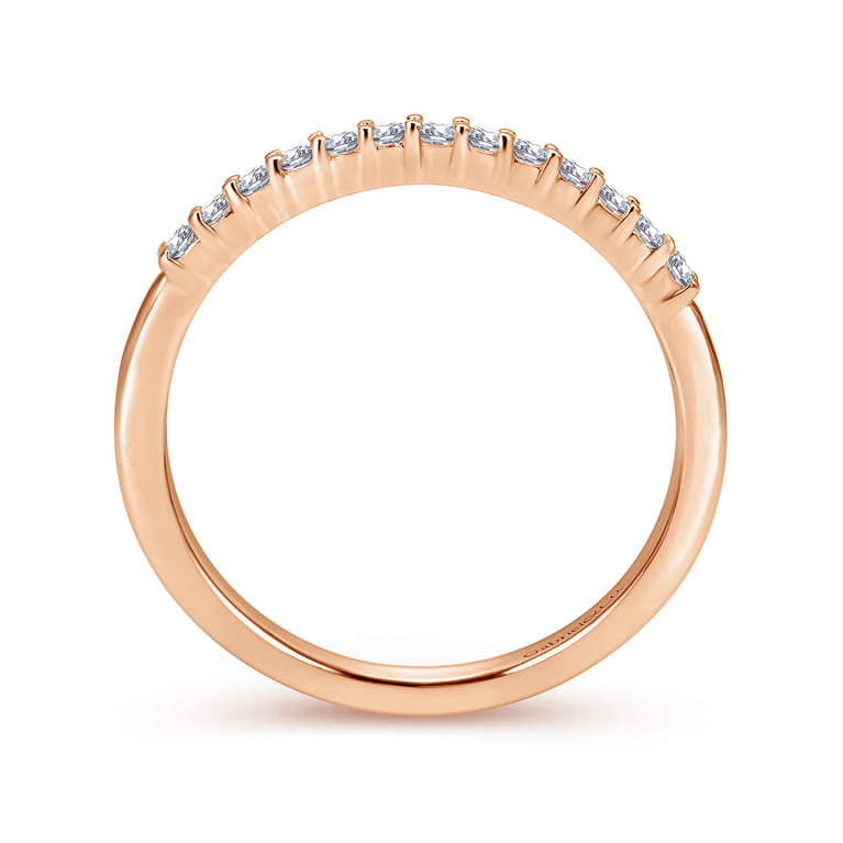 14K Rose Gold Matching Wedding Band - 0.15 ct - Shot 2