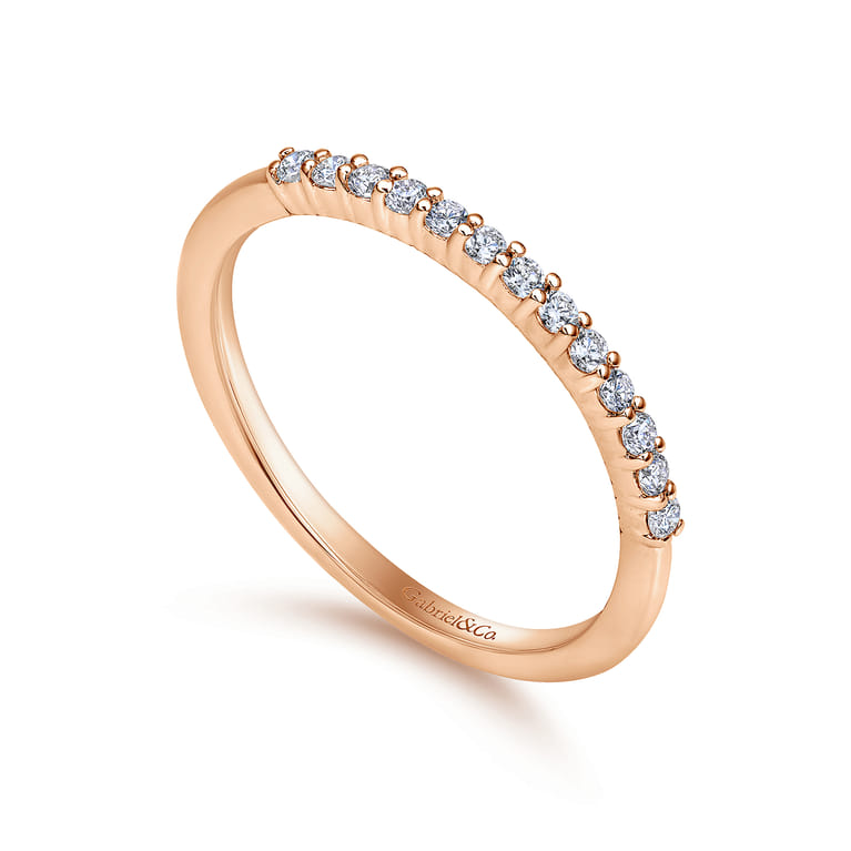 14K Rose Gold Matching Wedding Band - 0.15 ct - Shot 3