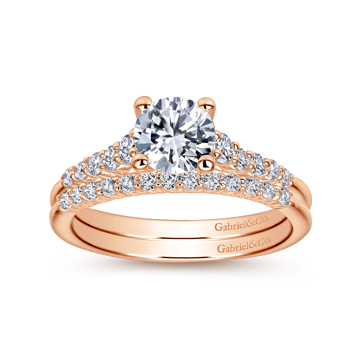 14K Rose Gold Matching Wedding Band - 0.15 ct - Shot 4