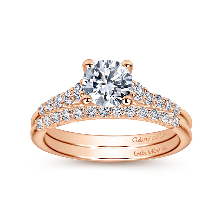 14K Rose Gold Matching Wedding Band - 0.15 ct - Shot 4