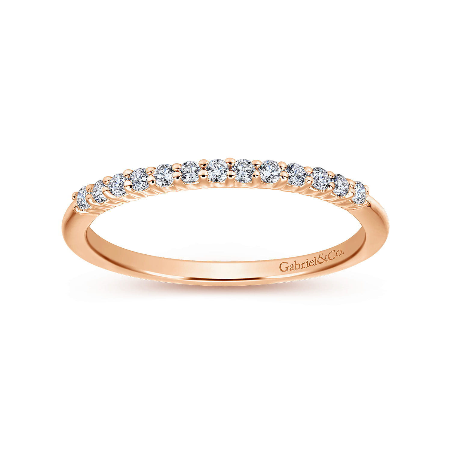 14K Rose Gold Matching Wedding Band - 0.15 ct - Shot 5