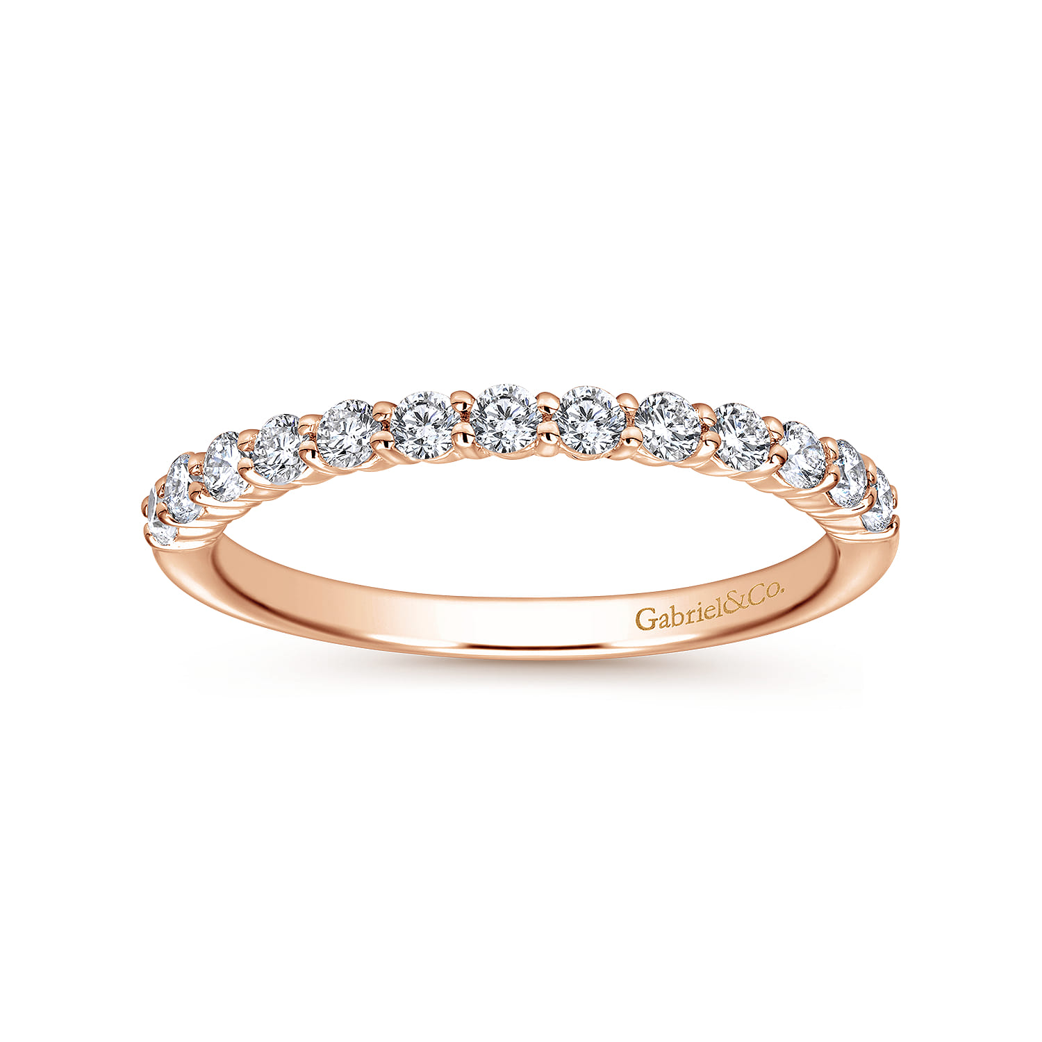 14K Rose Gold Matching Wedding Band - 0.37 ct - Shot 5