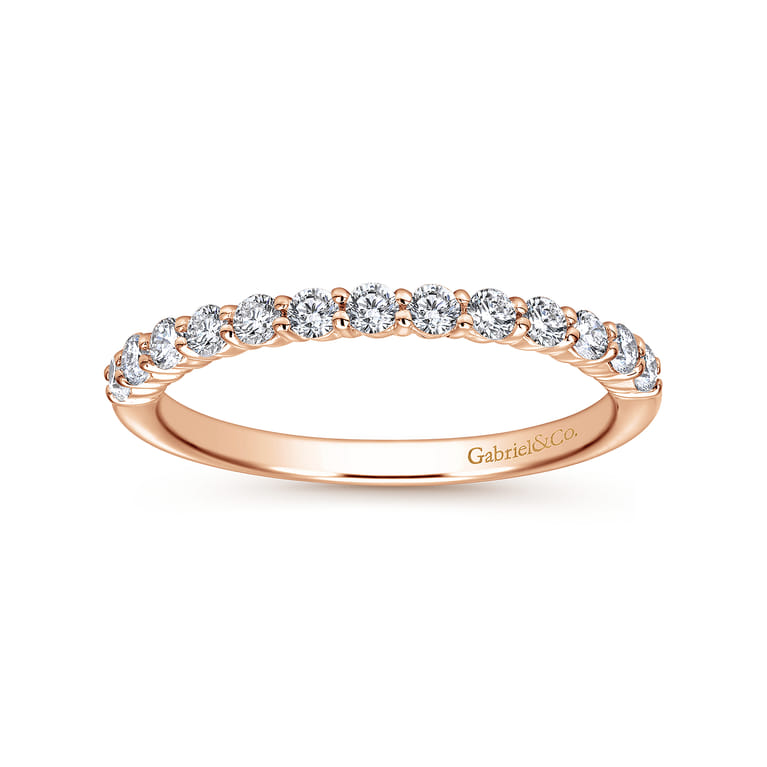 14K Rose Gold Matching Wedding Band - 0.37 ct - Shot 5