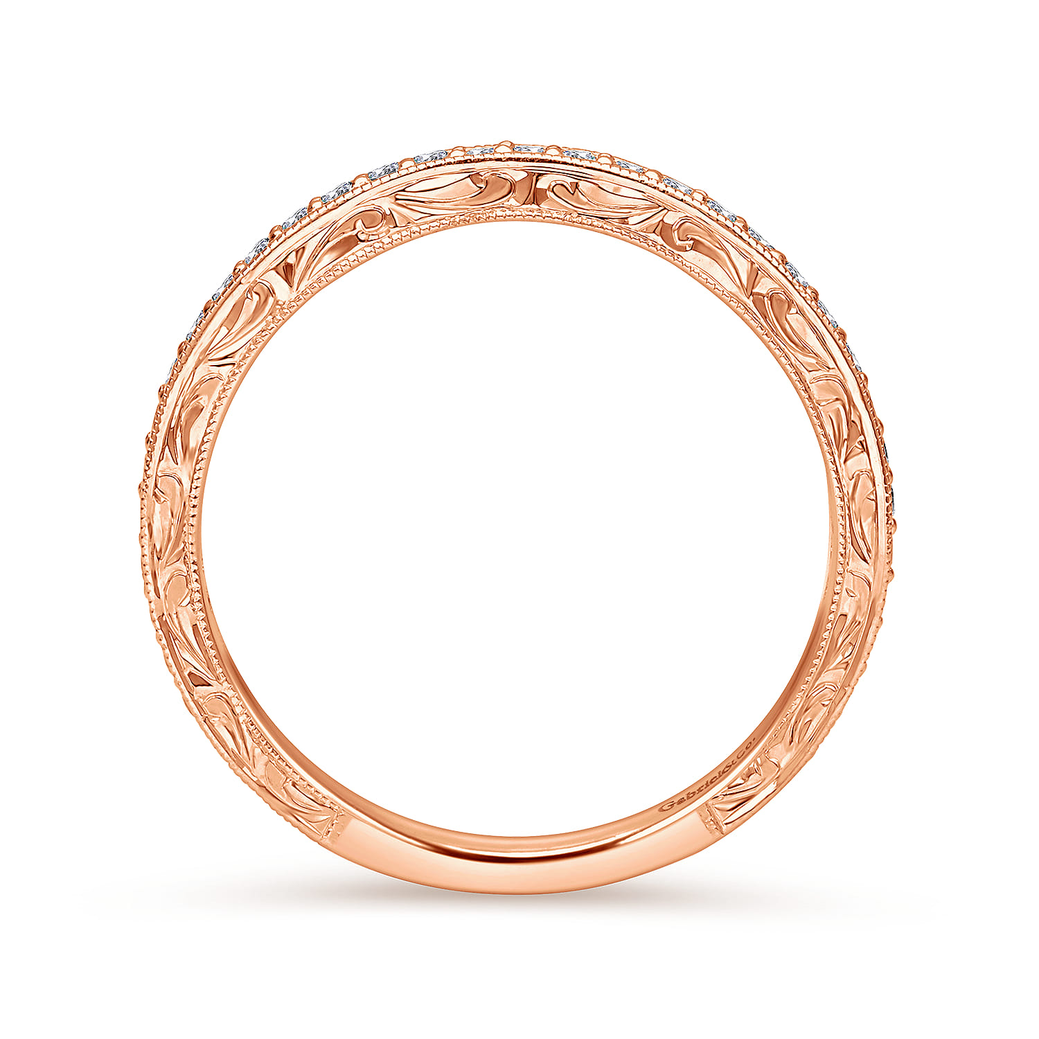14K Rose Gold Matching Wedding Band - 0.25 ct - Shot 2