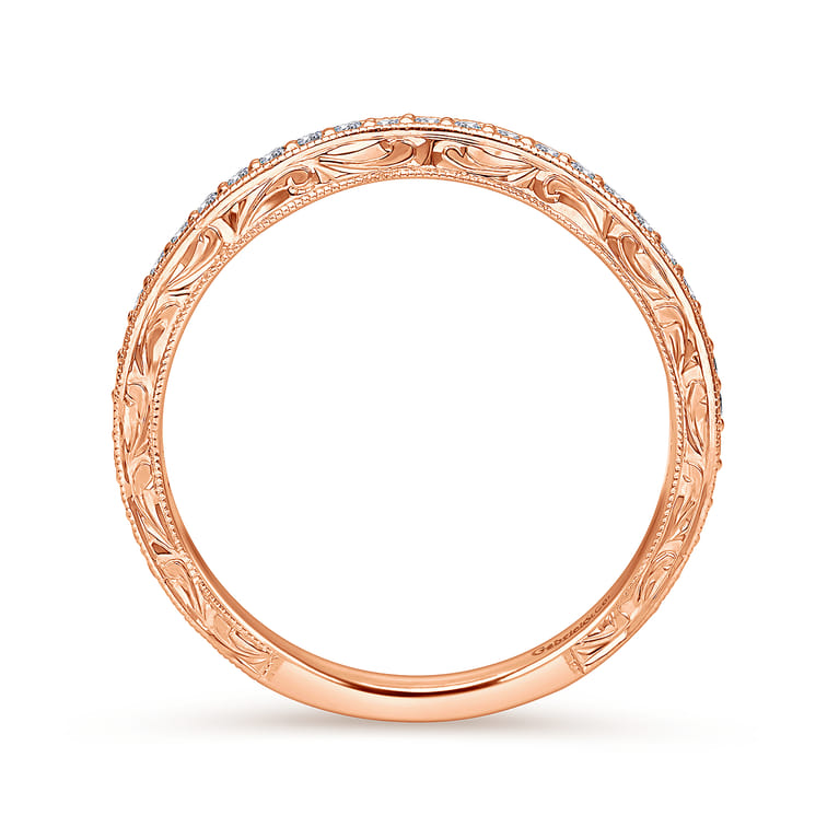 14K Rose Gold Matching Wedding Band - 0.25 ct - Shot 2