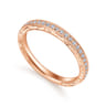 14K Rose Gold Matching Wedding Band - 0.25 ct