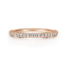 14K Rose Gold Matching Wedding Band - 0.14 ct