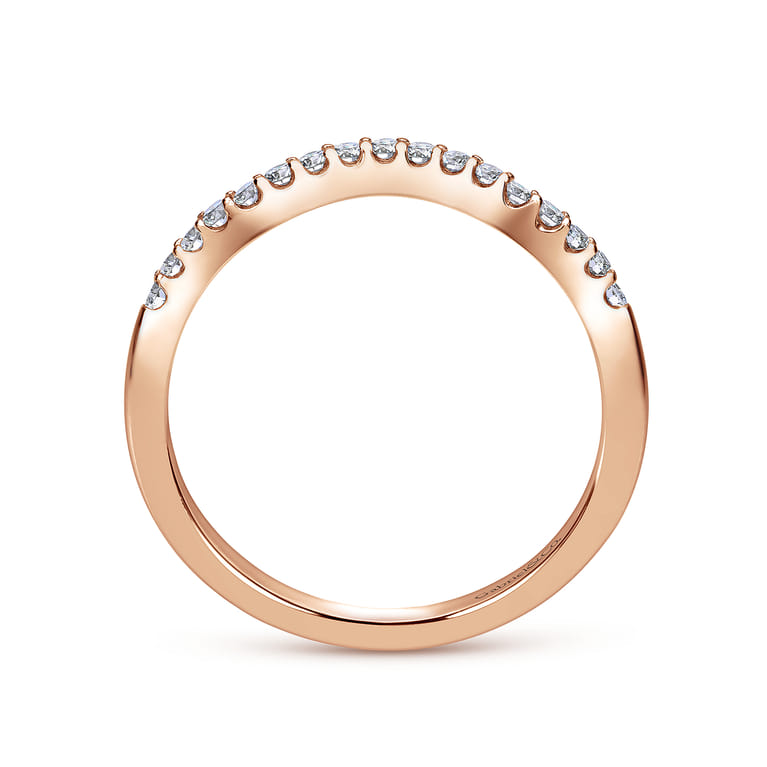 14K Rose Gold Matching Wedding Band - 0.16 ct - Shot 2