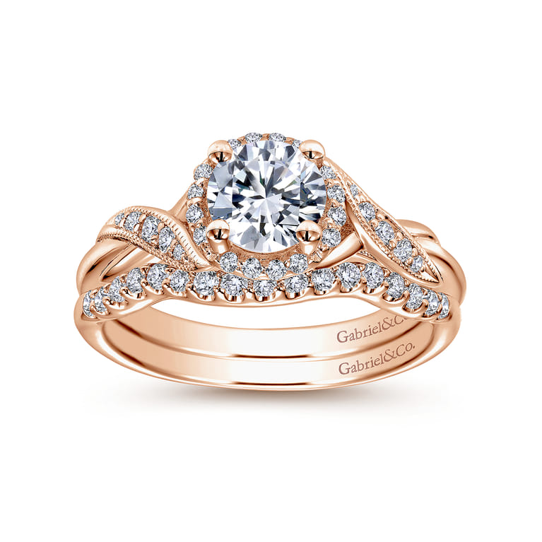 14K Rose Gold Matching Wedding Band - 0.16 ct - Shot 4