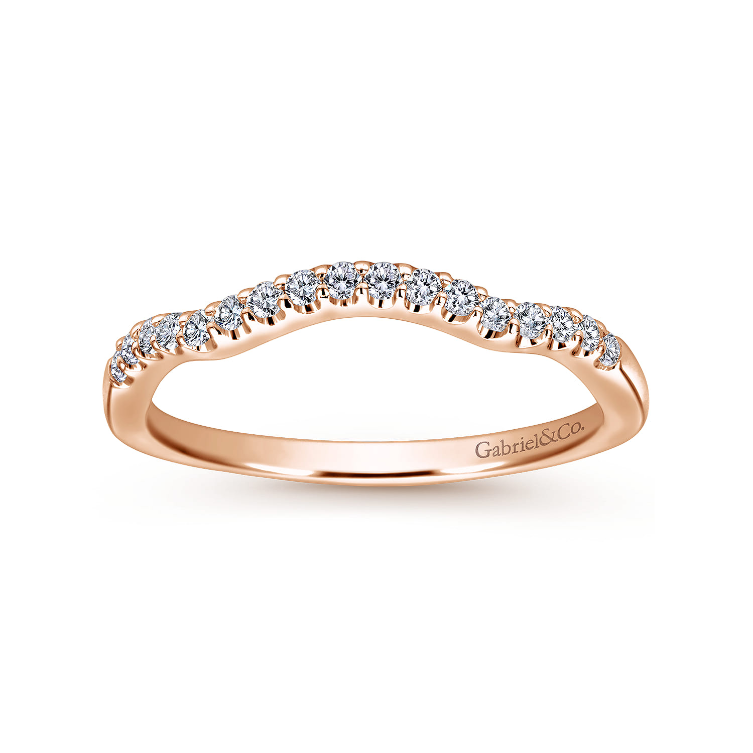 14K Rose Gold Matching Wedding Band - 0.16 ct - Shot 5