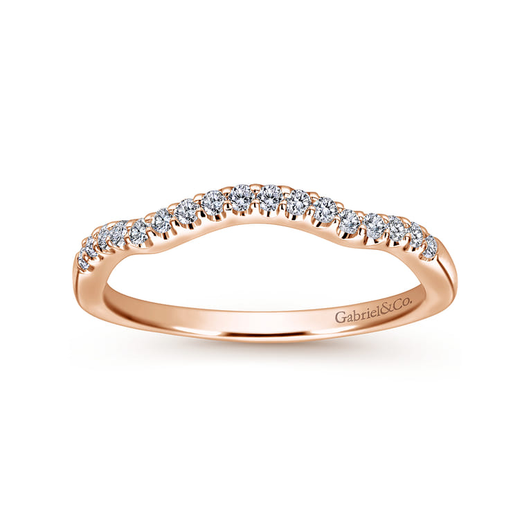 14K Rose Gold Matching Wedding Band - 0.16 ct - Shot 5