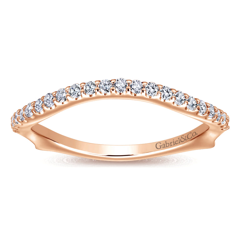 14K Rose Gold Matching Wedding Band - 0.22 ct - Shot 5