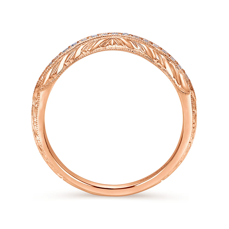 14K Rose Gold Matching Wedding Band - 0.1 ct - Shot 2
