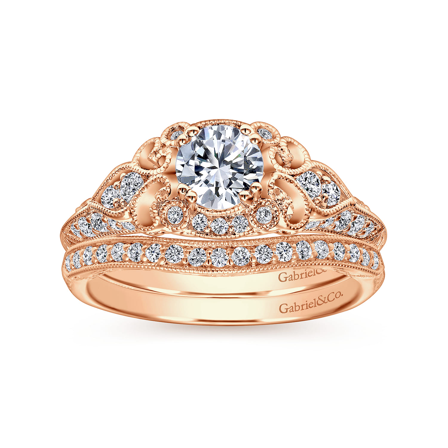 14K Rose Gold Matching Wedding Band - 0.1 ct - Shot 4