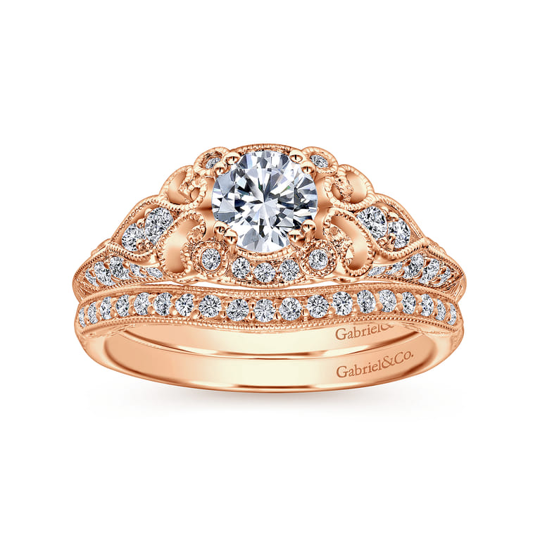 14K Rose Gold Matching Wedding Band - 0.1 ct - Shot 4