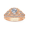 14K Rose Gold Matching Wedding Band - 0.1 ct