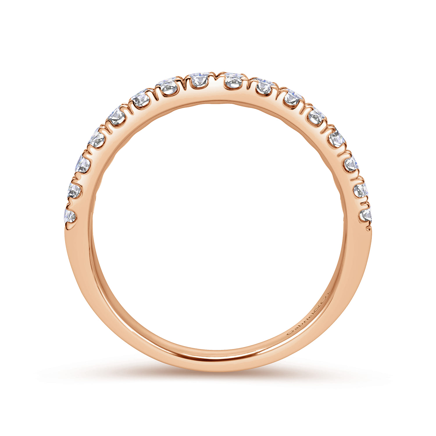 14K Rose Gold Matching Wedding Band - 0.38 ct - Shot 2