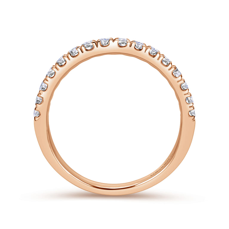 14K Rose Gold Matching Wedding Band - 0.38 ct - Shot 2