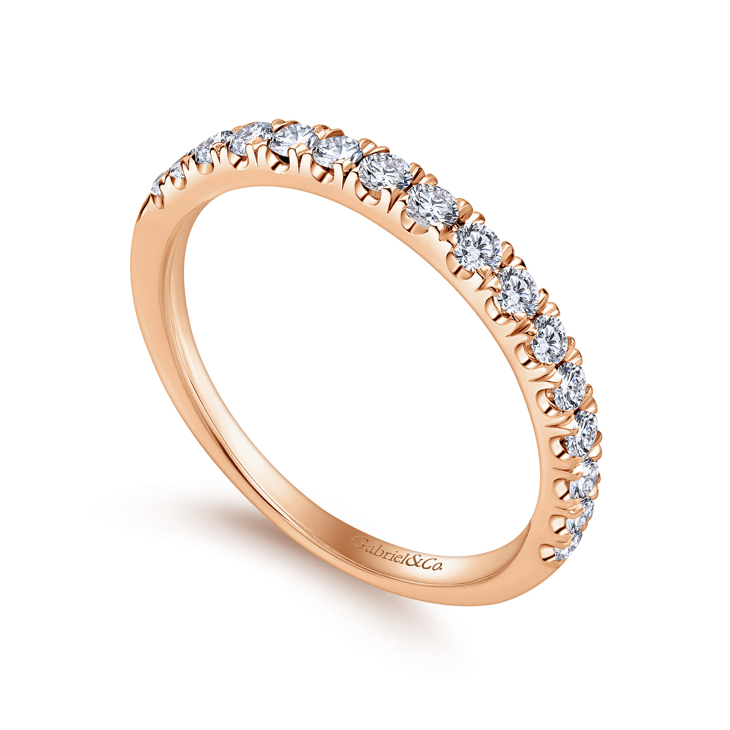14K Rose Gold Matching Wedding Band - 0.38 ct - Shot 3
