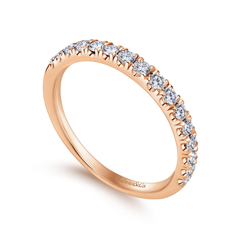 14K Rose Gold Matching Wedding Band - 0.38 ct - Shot 3