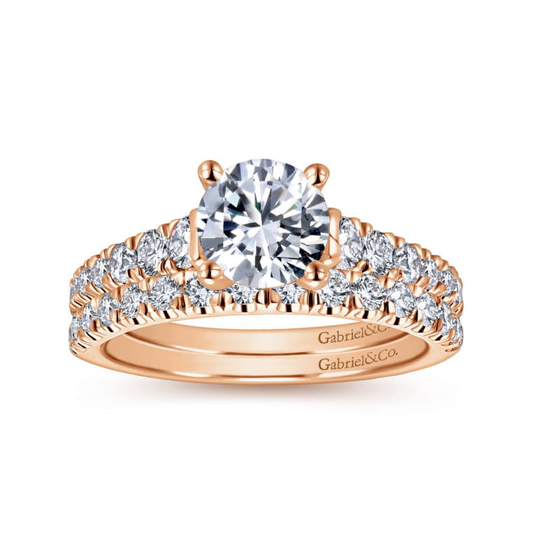 14K Rose Gold Matching Wedding Band - 0.38 ct - Shot 4