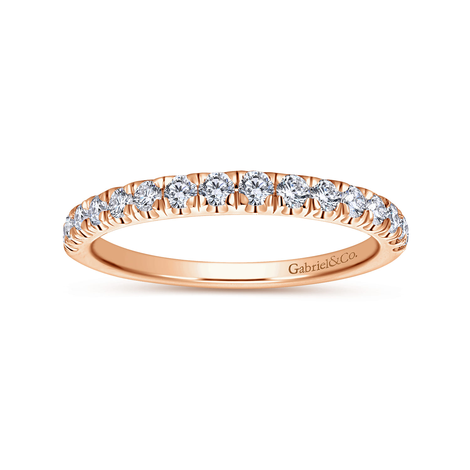 14K Rose Gold Matching Wedding Band - 0.38 ct - Shot 5