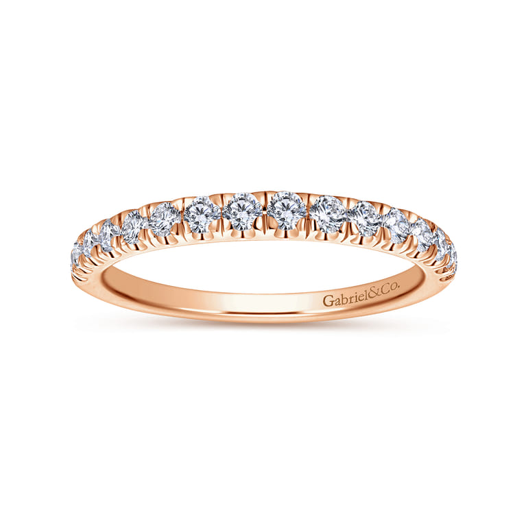 14K Rose Gold Matching Wedding Band - 0.38 ct - Shot 5