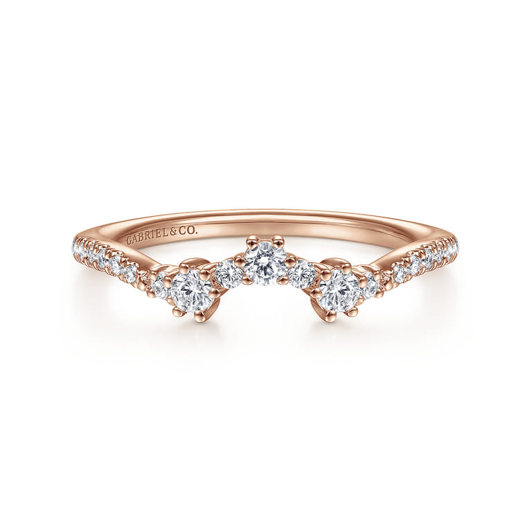14K Rose Gold Matching Wedding Band - 0.3 ct - Shot 1