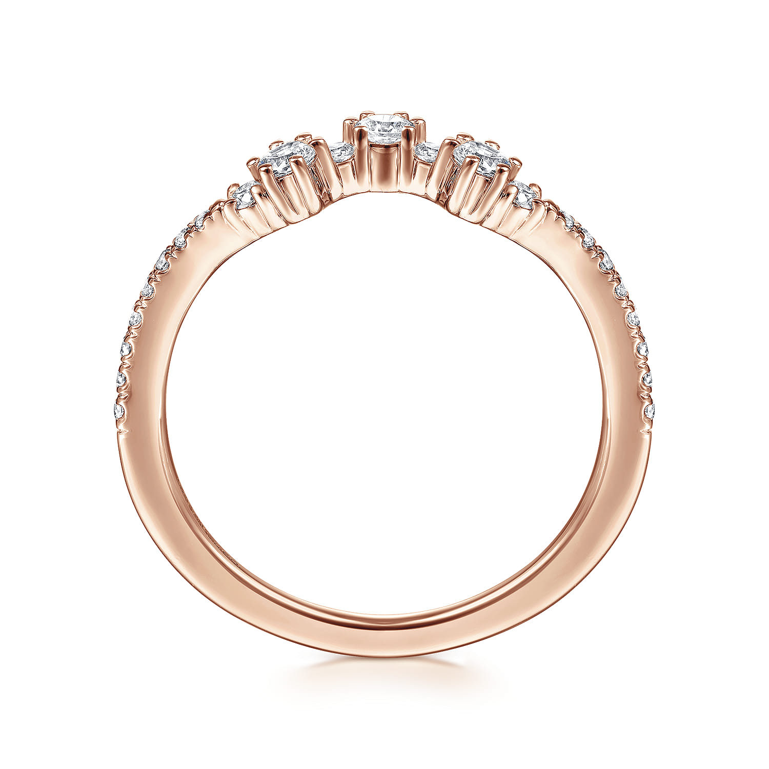14K Rose Gold Matching Wedding Band - 0.3 ct - Shot 2