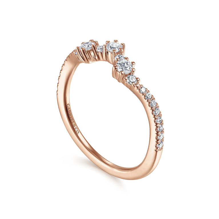 14K Rose Gold Matching Wedding Band - 0.3 ct - Shot 3
