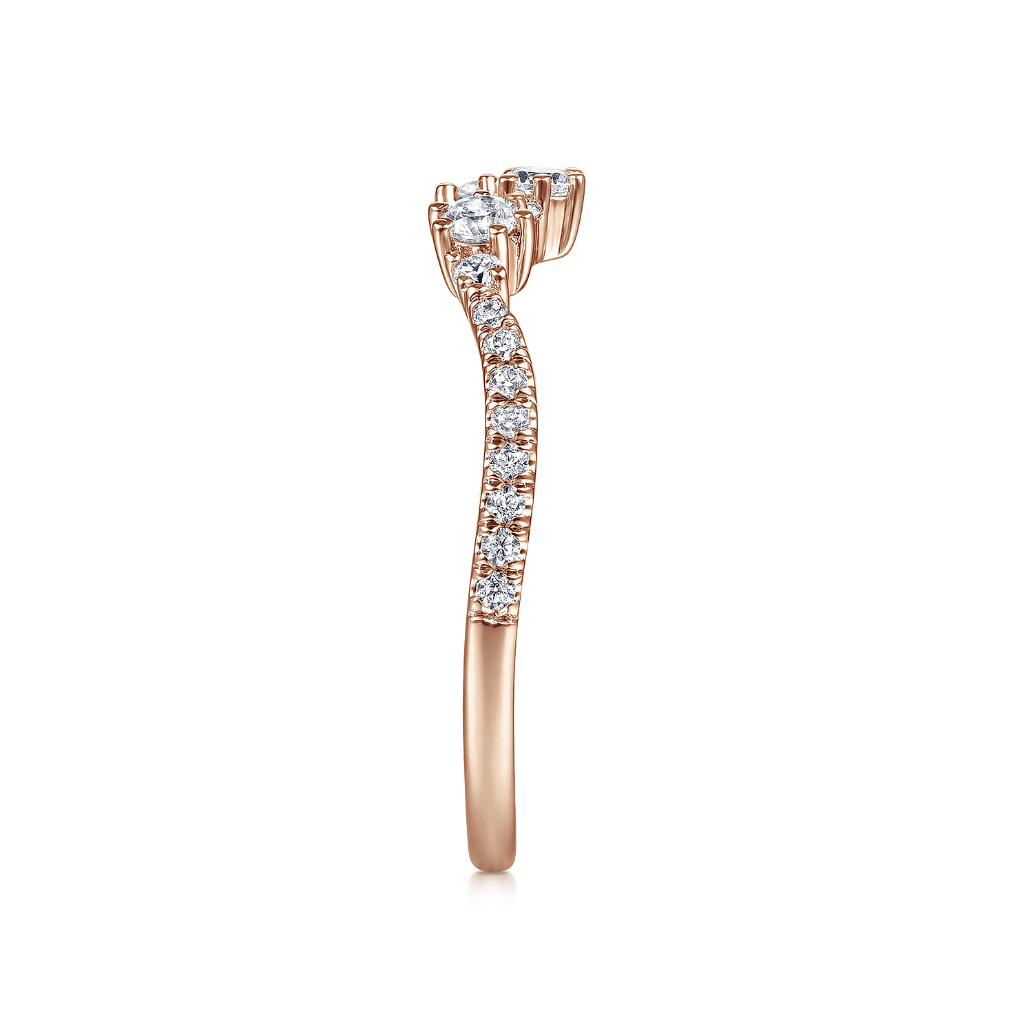 14K Rose Gold Matching Wedding Band - 0.3 ct - Shot 5