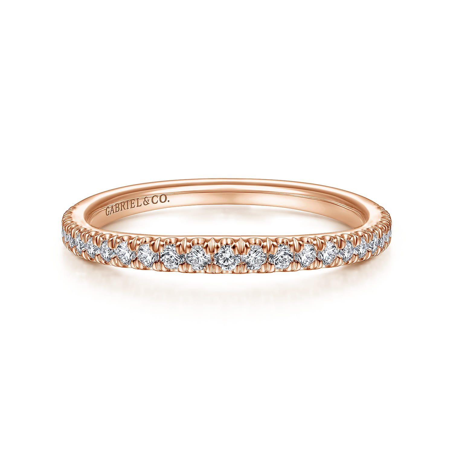 14K Rose Gold Matching Wedding Band - 0.25 ct - Shot 1