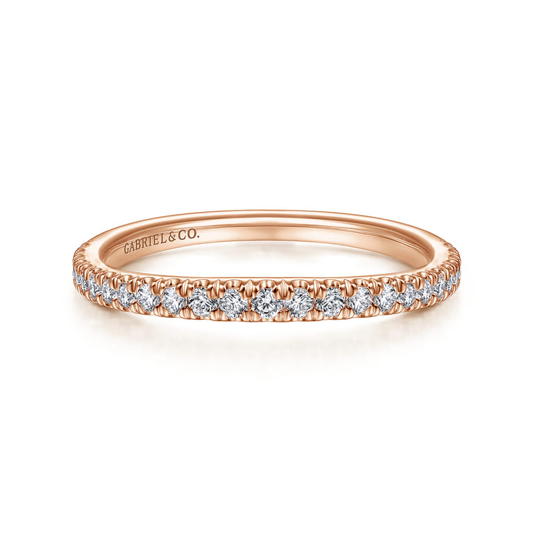 14K Rose Gold Matching Wedding Band - 0.25 ct - Shot 1
