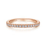 14K Rose Gold Matching Wedding Band - 0.25 ct