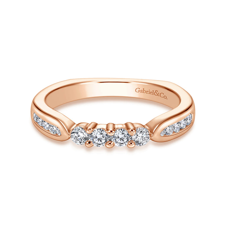 14K Rose Gold Matching Wedding Band - 0.35 ct - Shot 1