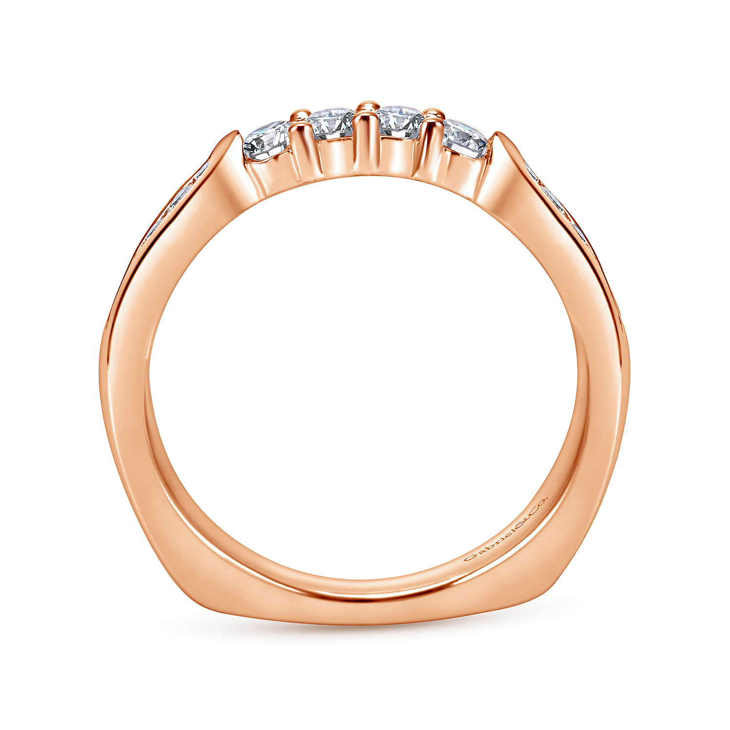 14K Rose Gold Matching Wedding Band - 0.35 ct - Shot 2