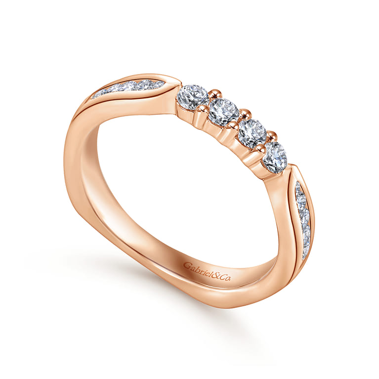 14K Rose Gold Matching Wedding Band - 0.35 ct - Shot 3