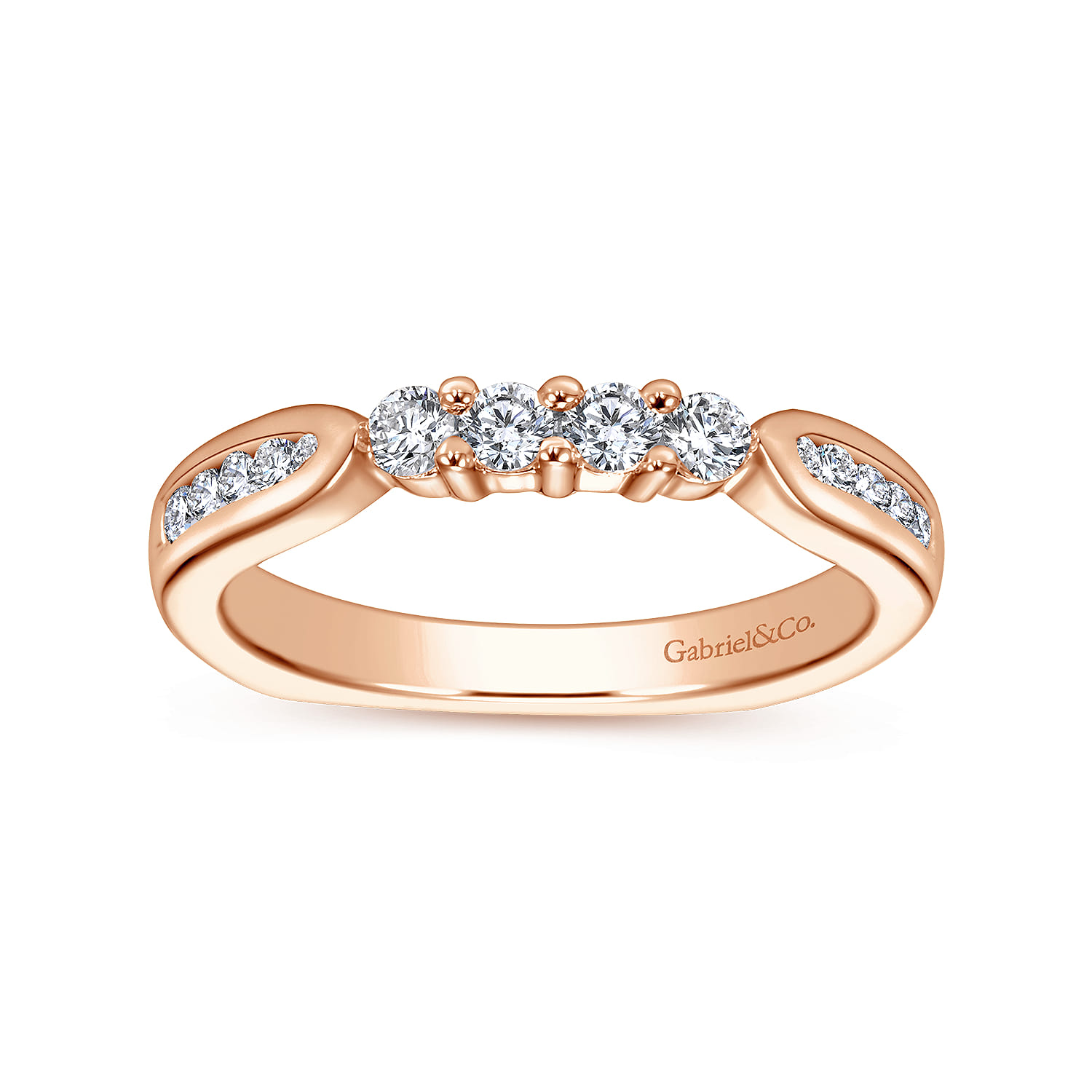 14K Rose Gold Matching Wedding Band - 0.35 ct - Shot 5