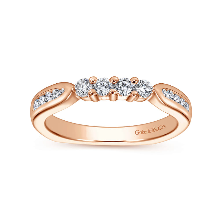 14K Rose Gold Matching Wedding Band - 0.35 ct - Shot 5