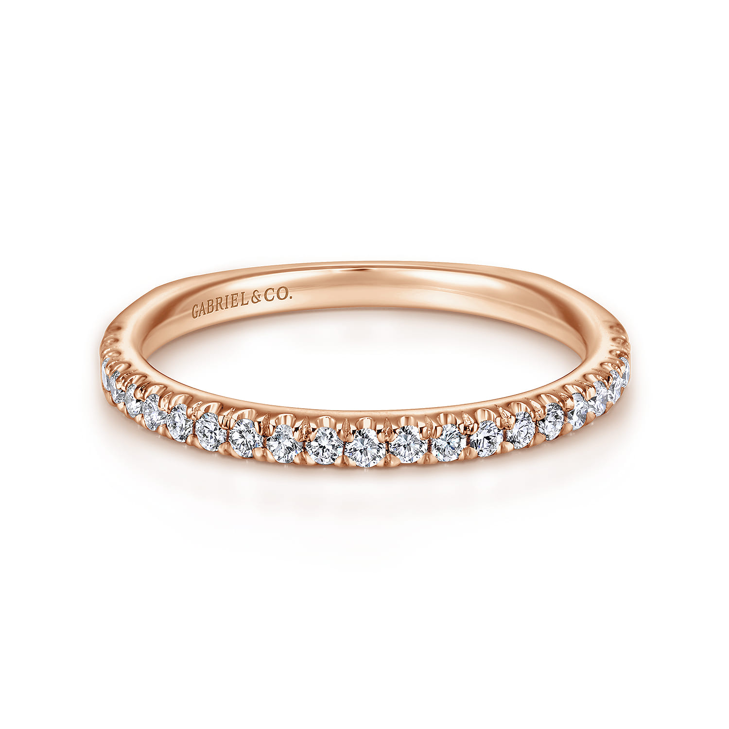 14K Rose Gold Matching Wedding Band - 0.27 ct - Shot 1