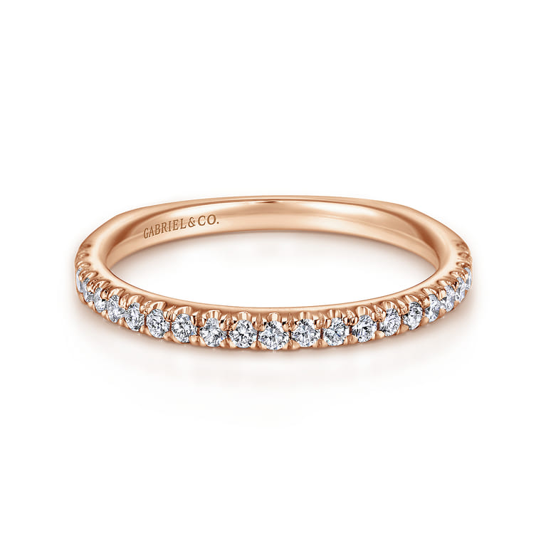 14K Rose Gold Matching Wedding Band - 0.27 ct - Shot 1