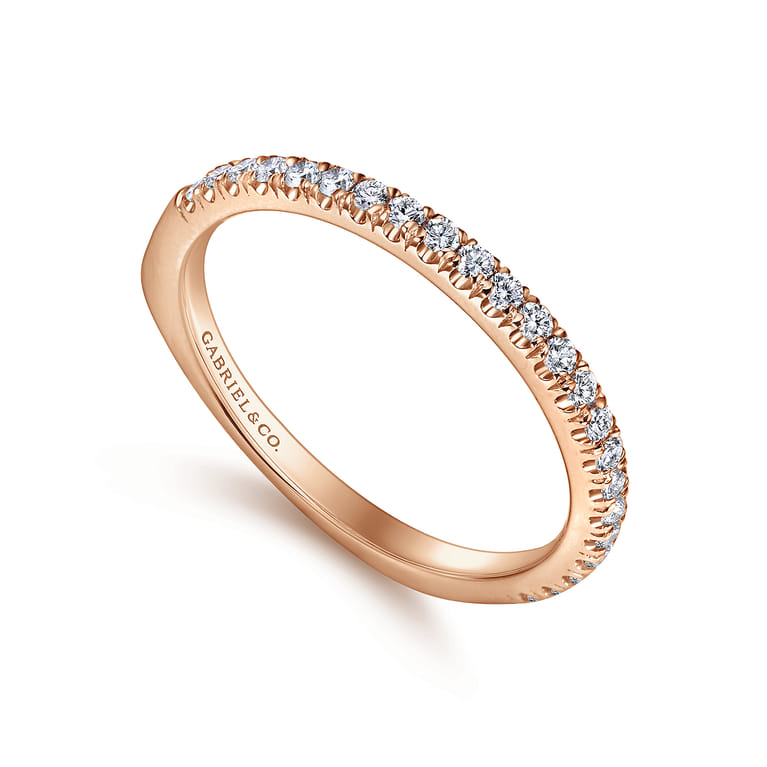 14K Rose Gold Matching Wedding Band - 0.27 ct - Shot 3