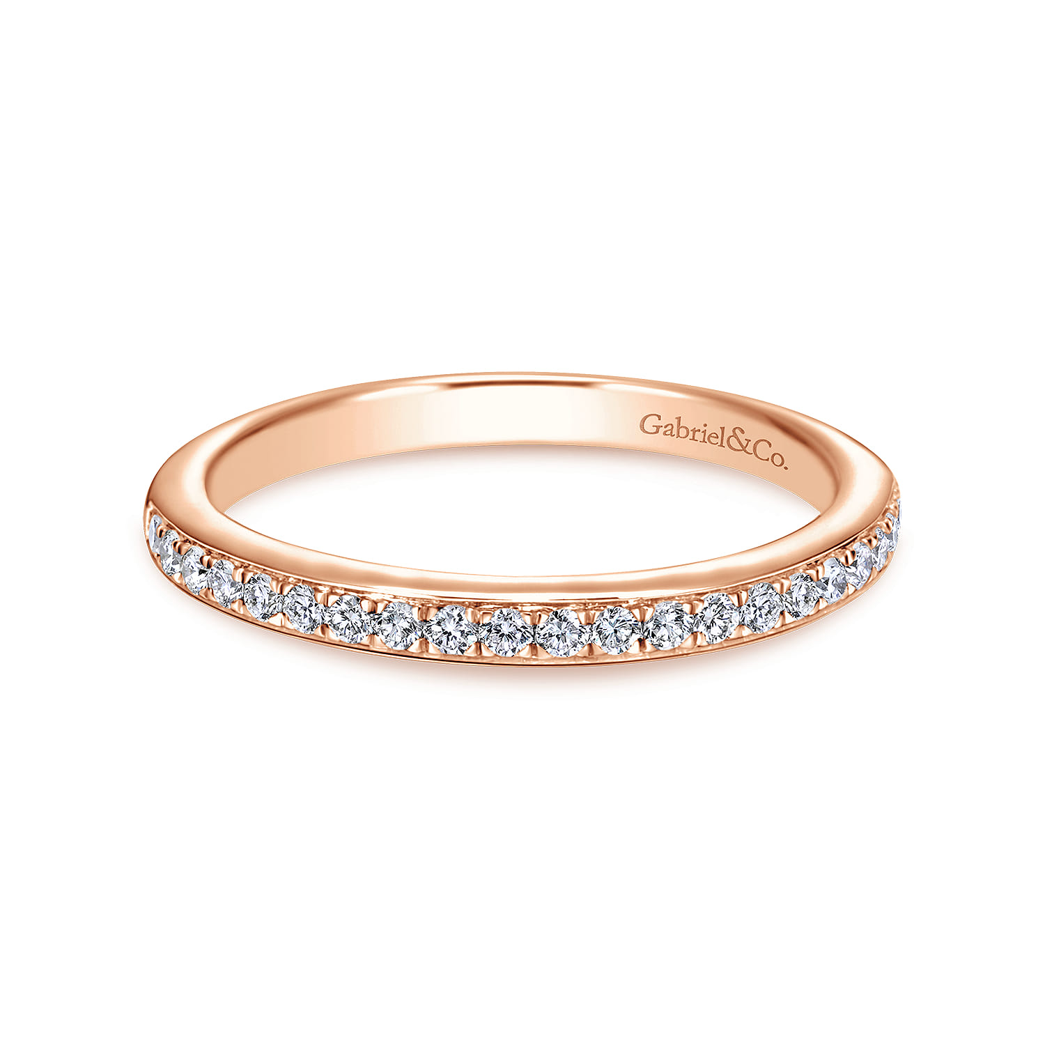 14K Rose Gold Matching Wedding Band - 0.2 ct - Shot 1