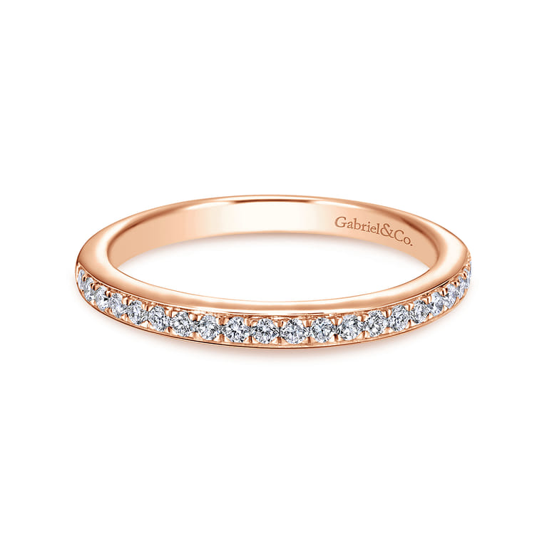 14K Rose Gold Matching Wedding Band - 0.2 ct - Shot 1