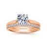 14K Rose Gold Matching Wedding Band - 0.2 ct