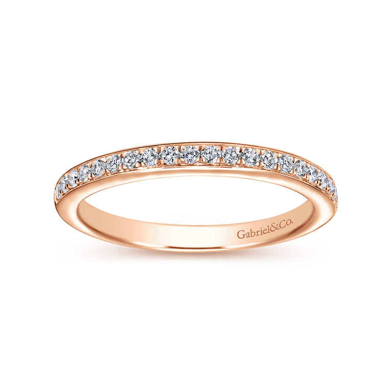 14K Rose Gold Matching Wedding Band - 0.2 ct - Shot 5